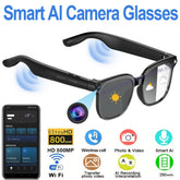 Smart AI Glasses 8MP HD Camera Video Record Bluetooth 5.4 ChatGPT Audio Headset