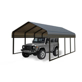 Heavy Duty Carport 10 x 20 Shelter - Perfect Solution for Vehicles, Boats & Equipment - Durable, All-Weather, Quick Assembly - Spacious, Secure, Reinforced - Gray/White