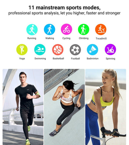 1.3" Smart Watch Fitness Tracker IP68 Waterproof Heart Rate Blood Pressure Men