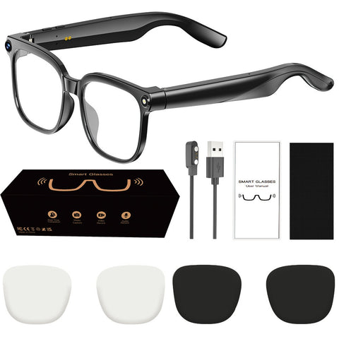 Smart AI Glasses 8MP HD Camera Video Record Bluetooth 5.4 ChatGPT Audio Headset
