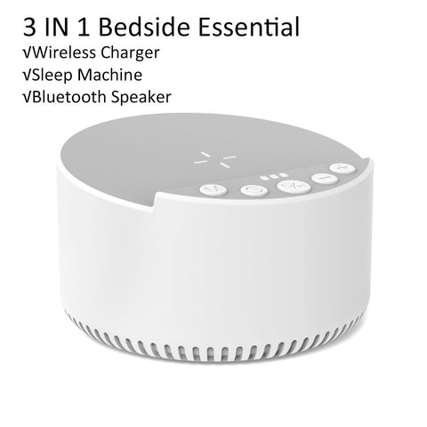 3 in 1 Wireless Charger Bluetooth Speaker White Noise Sleep Sound Machine 15W