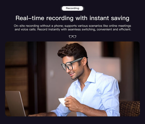 Smart AI Glasses 8MP HD Camera Video Record Bluetooth 5.4 ChatGPT Audio Headset