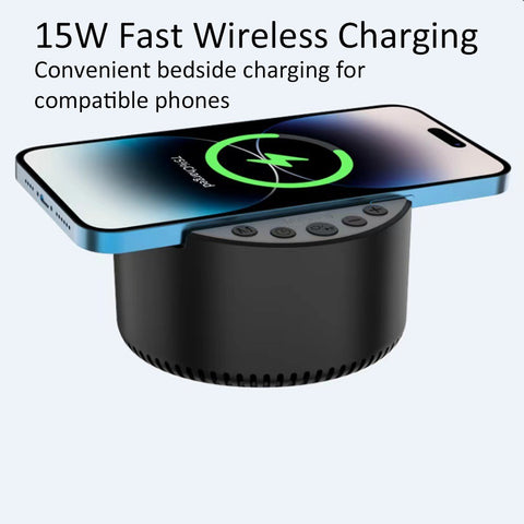 3 in 1 Wireless Charger Bluetooth Speaker White Noise Sleep Sound Machine 15W