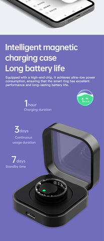Smart Ring ECG HR BP SpO2 Monitor Sleep Fitness Tracker Health for Android iOS