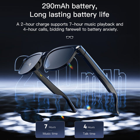 Smart AI Glasses 8MP HD Camera Video Record Bluetooth 5.4 ChatGPT Audio Headset