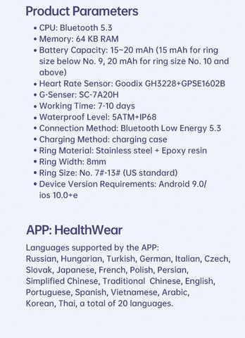 Smart Ring ECG HR BP SpO2 Monitor Sleep Fitness Tracker Health for Android iOS