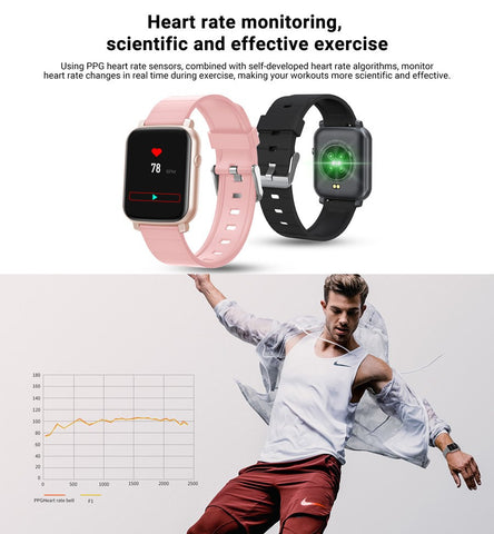1.3" Smart Watch Fitness Tracker IP68 Waterproof Heart Rate Blood Pressure Men