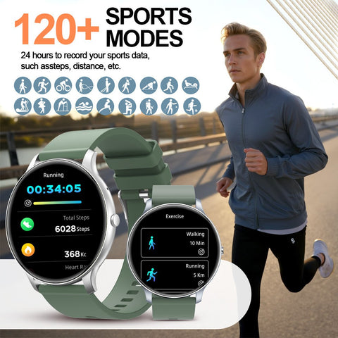 Smart Watch for Men Women Bluetooth Call Heart Rate IP68 120+ Sports Modes 1.46"