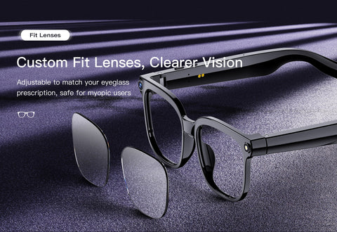 Smart AI Glasses 8MP HD Camera Video Record Bluetooth 5.4 ChatGPT Audio Headset