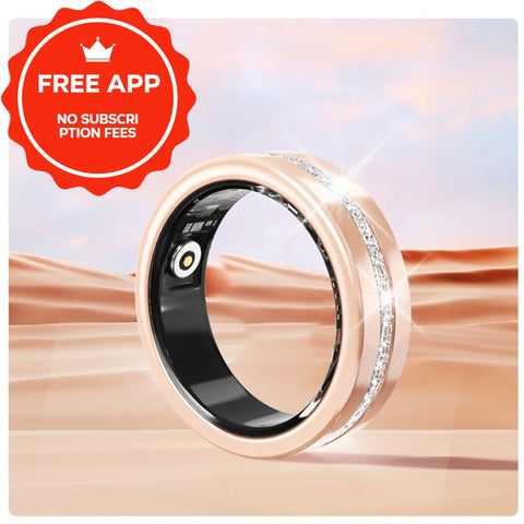Smart Ring Health Tracker Moissanite Diamond Heart Rate SpO2 Sleep HRV IP68