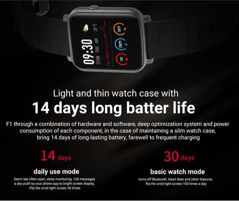 1.3" Smart Watch Fitness Tracker IP68 Waterproof Heart Rate Blood Pressure Men