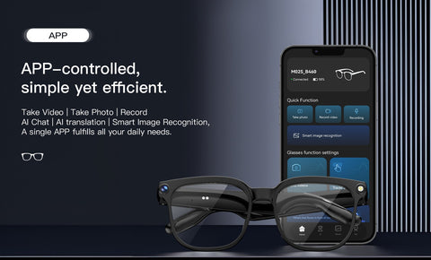 Smart AI Glasses 8MP HD Camera Video Record Bluetooth 5.4 ChatGPT Audio Headset