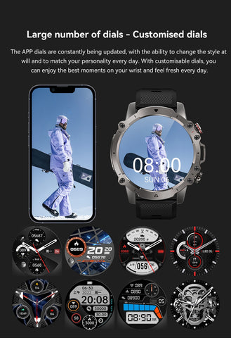 Rugged Military Smart Watch Men 1.43" BT Call Fitness Tracker Blood Pressure