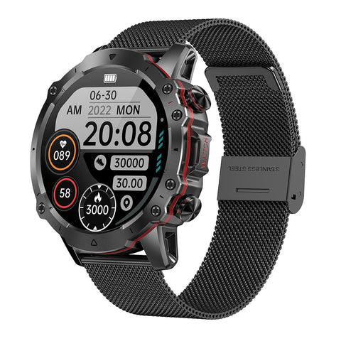 Rugged Military Smart Watch Men 1.43" BT Call Fitness Tracker Blood Pressure