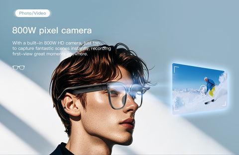Smart AI Glasses 8MP HD Camera Video Record Bluetooth 5.4 ChatGPT Audio Headset