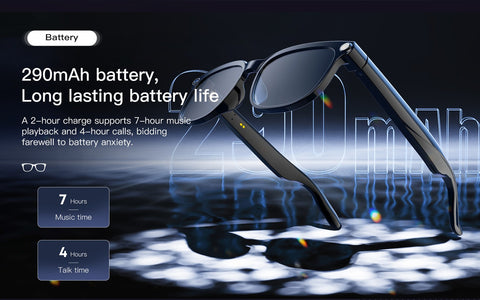 Smart AI Glasses 8MP HD Camera Video Record Bluetooth 5.4 ChatGPT Audio Headset