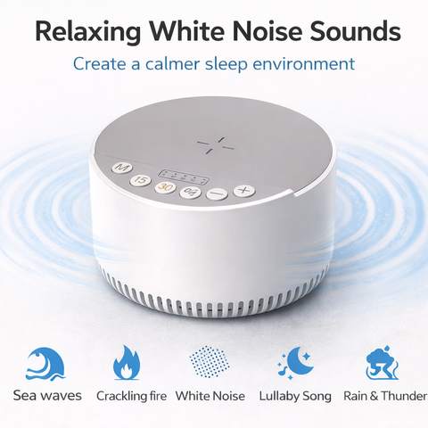 3 in 1 Wireless Charger Bluetooth Speaker White Noise Sleep Sound Machine 15W