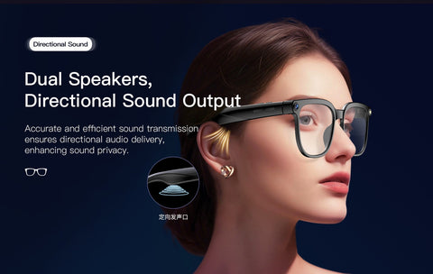 Smart AI Glasses 8MP HD Camera Video Record Bluetooth 5.4 ChatGPT Audio Headset