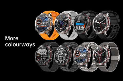 Rugged Military Smart Watch Men 1.43" BT Call Fitness Tracker Blood Pressure