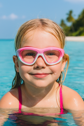 Swimming goggles with ear plugs for kids Children 3-12 Years