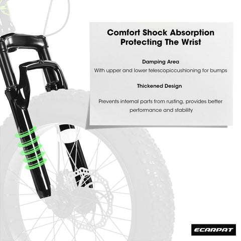 20 Inch Mountain Bike for Kids and Teenagers, High Carbon Steel Frame, Disc Brakes, Durable Wide Tires, Front Suspension, 7-Speed, Ideal for Snow and Off-Road Riding