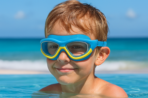 Swimming goggles with ear plugs for kids Children 3-12 Years