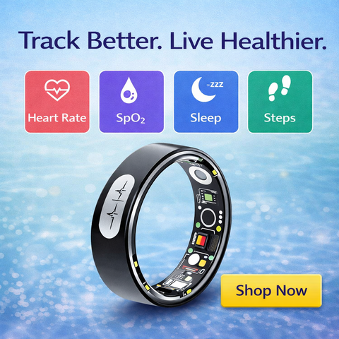 Smart Ring ECG Heart Monitor HR BP SpO2 Sleep Tracker Waterproof Fitness Ring