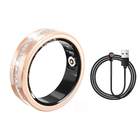 Smart Ring Health Tracker Moissanite Diamond Heart Rate SpO2 Sleep HRV IP68