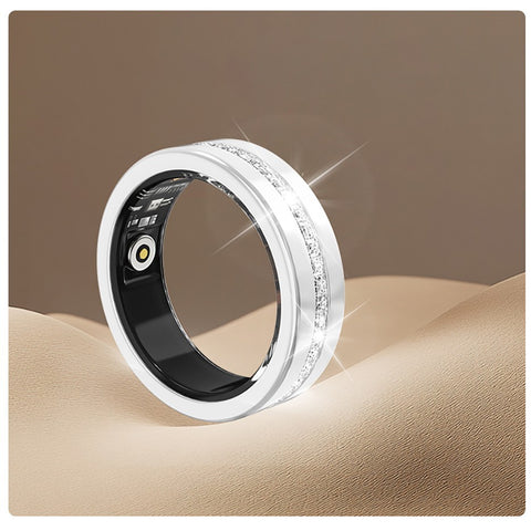 Smart Ring Health Tracker Moissanite Diamond Heart Rate SpO2 Sleep HRV IP68