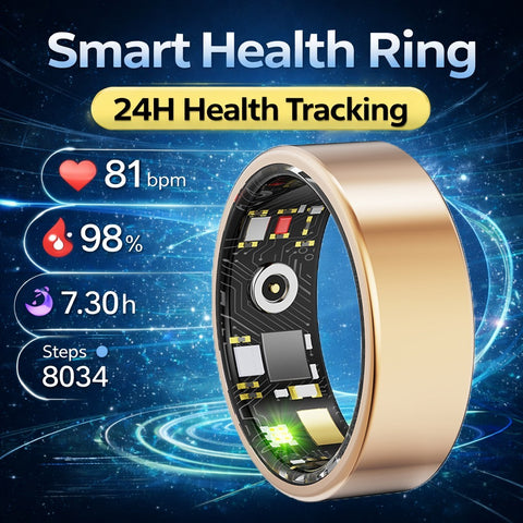 Smart Ring for Women Health Tracker Sleep Heart Rate Blood Oxygen Fitness IP68