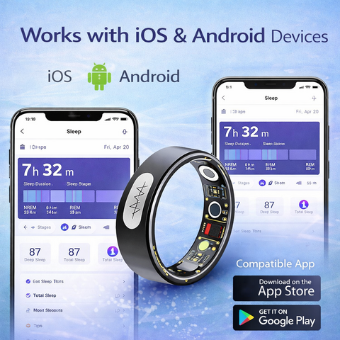 Smart Ring ECG Heart Monitor HR BP SpO2 Sleep Tracker Waterproof Fitness Ring