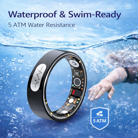 Smart Ring ECG Heart Monitor HR BP SpO2 Sleep Tracker Waterproof Fitness Ring