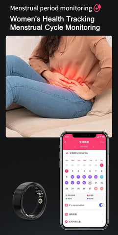 Smart Ring for Women Health Tracker Sleep Heart Rate Blood Oxygen Fitness IP68