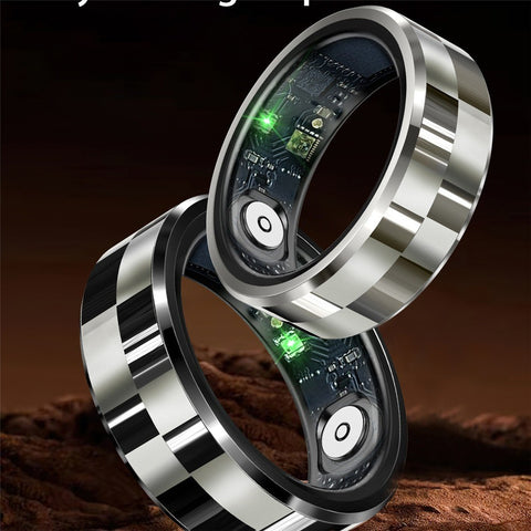 Fitness Smart Ring for Men Sleep Tracker Heart Rate SpO2 5ATM with Charging Case