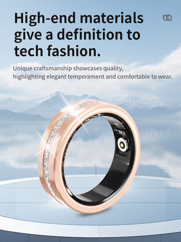 Smart Ring Health Tracker Moissanite Diamond Heart Rate SpO2 Sleep HRV IP68