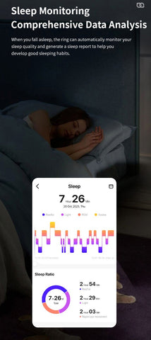 Smart Ring Health Tracker Moissanite Diamond Heart Rate SpO2 Sleep HRV IP68