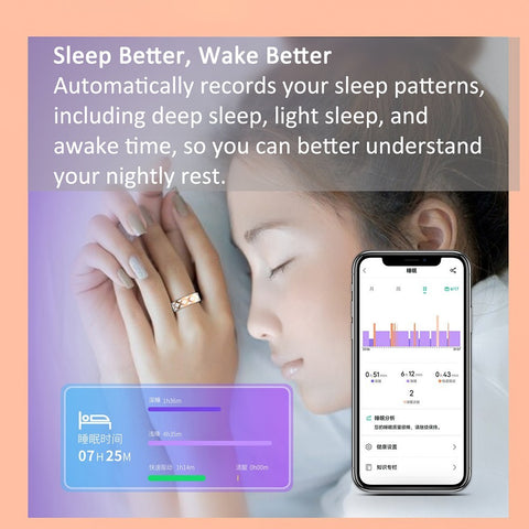 Smart Ring Fitness Tracker for Women Heart Rate Sleep SpO2  IP68 Enamel Finish
