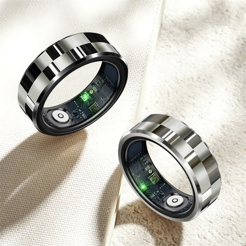 Fitness Smart Ring for Men Sleep Tracker Heart Rate SpO2 5ATM with Charging Case