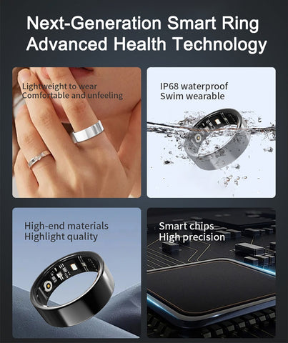 Smart Ring for Women Health Tracker Sleep Heart Rate Blood Oxygen Fitness IP68