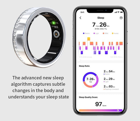 Smart Ring for Women Health Tracker Heart Rate Sleep Monitor Menstrual Cycle