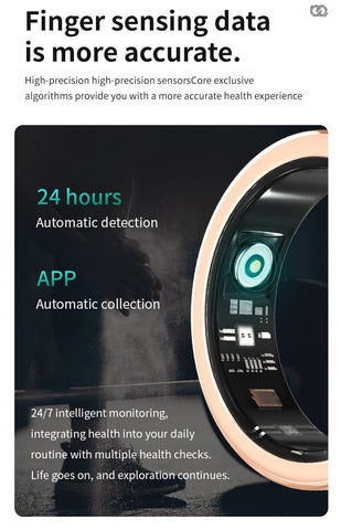 Smart Ring Health Tracker Moissanite Diamond Heart Rate SpO2 Sleep HRV IP68