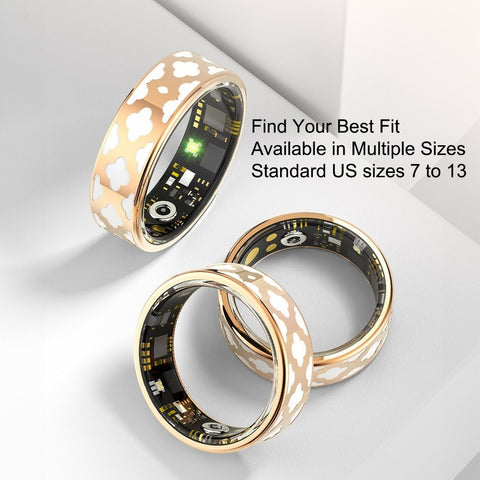 Smart Ring Fitness Tracker for Women Heart Rate Sleep SpO2  IP68 Enamel Finish