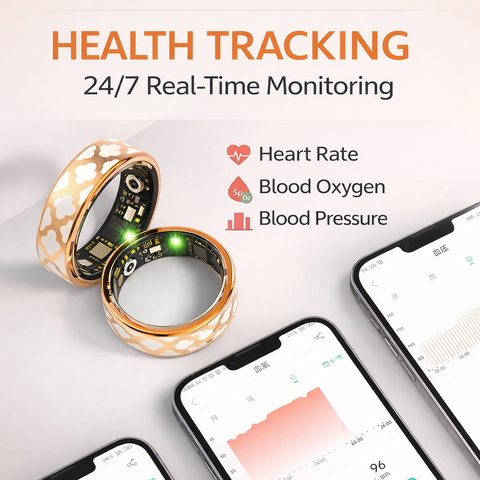 Smart Ring Fitness Tracker for Women Heart Rate Sleep SpO2  IP68 Enamel Finish