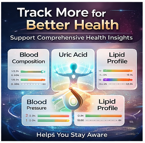 Smart Ring Blood Glucose Uric Acid Lipids HRV Sleep Fitnes Tracker for Women Men