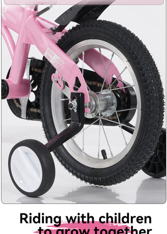 16 inch sporty kids bike with training wheels stand Adjustable saddle Suitable for boys girls aged 4-8 years tall Height 41-53 inches