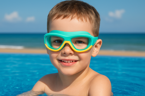 Swimming goggles with ear plugs for kids Children 3-12 Years