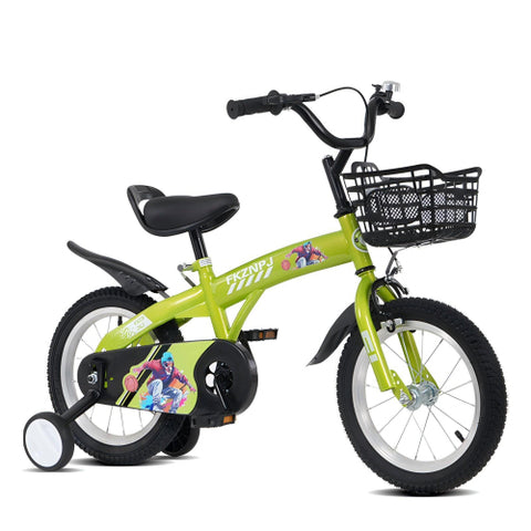 16 inch sporty kids bike with training wheels stand Adjustable saddle Suitable for boys girls aged 4-8 years tall Height 41-53 inches