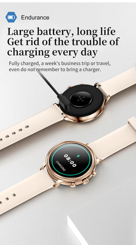 Elegant Women's Smart Watch with Bluetooth Calling - Heart Rate, SpO2 & Sleep Monitor