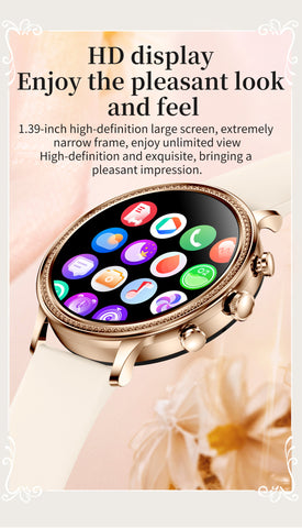 Elegant Women's Smart Watch with Bluetooth Calling - Heart Rate, SpO2 & Sleep Monitor