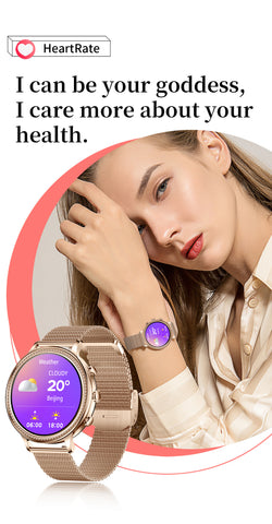 Elegant Women's Smart Watch with Bluetooth Calling - Heart Rate, SpO2 & Sleep Monitor